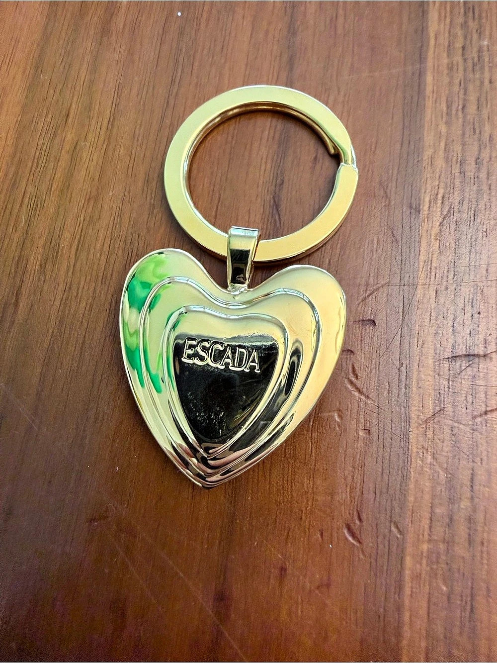 Escada Gold-Tone Heart Key Ring in Gold